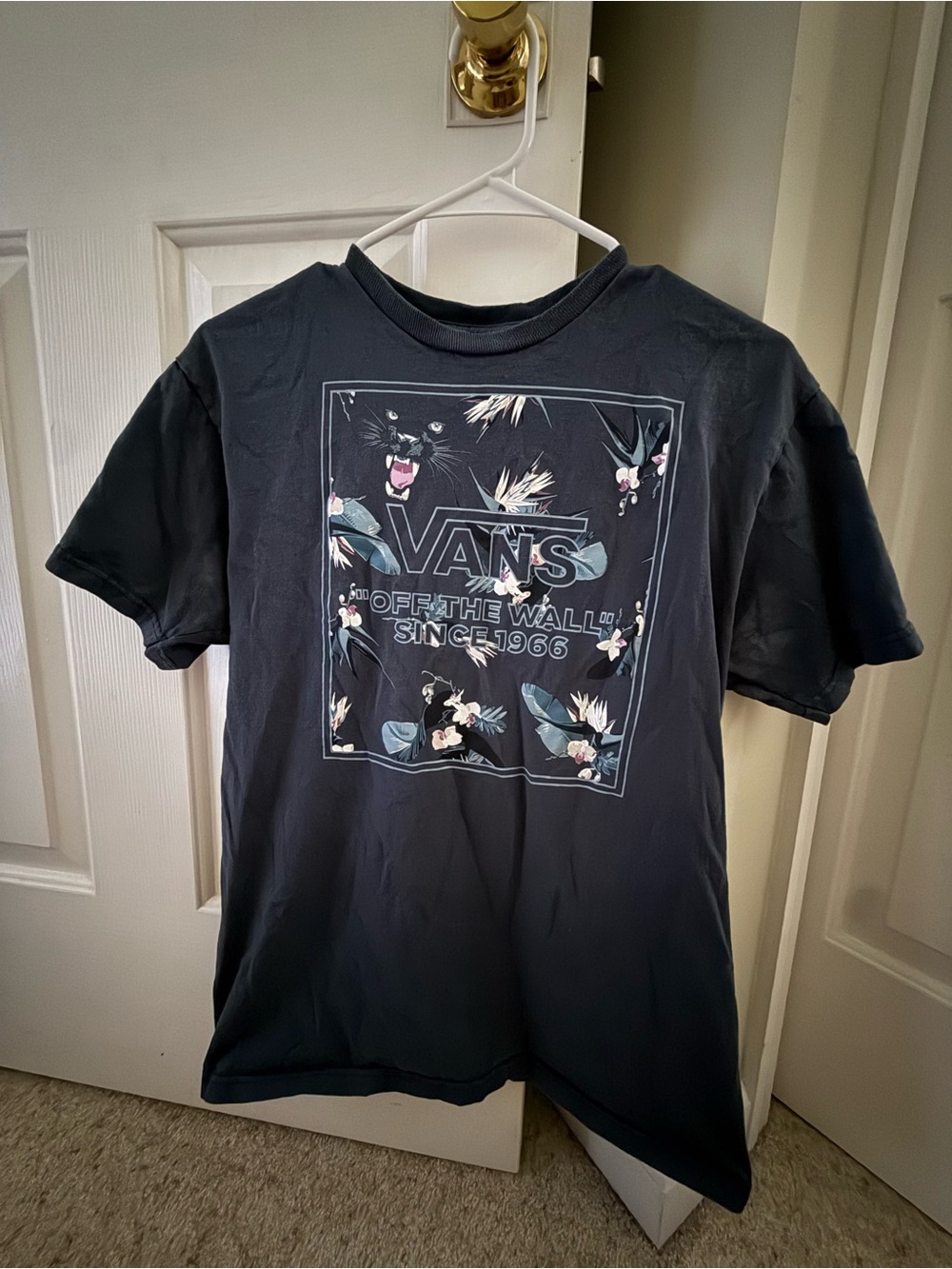 Vans Black Floral 'Off The Wall' Graphic Tee